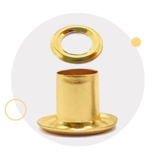 Khoen mắt cáo chân cao 7mm Sắt Màu vàng