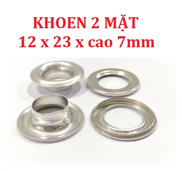 Khoen bạt 12mm x 23mm Nhôm Long đền 2 mặt