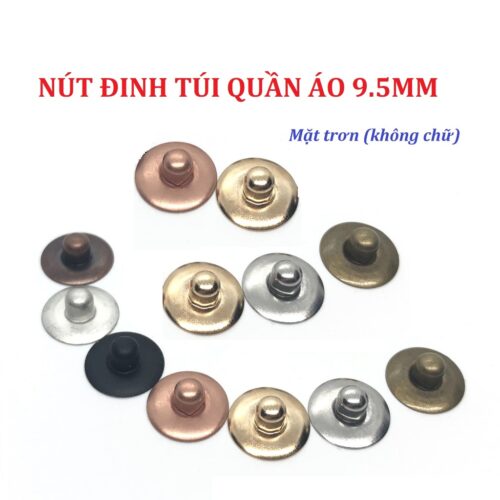 Alternative view of Nút đinh túi quần áo (rivets for jeans pocket) Hàng không gỉ sét Size 9.5 mm Mặt trơn