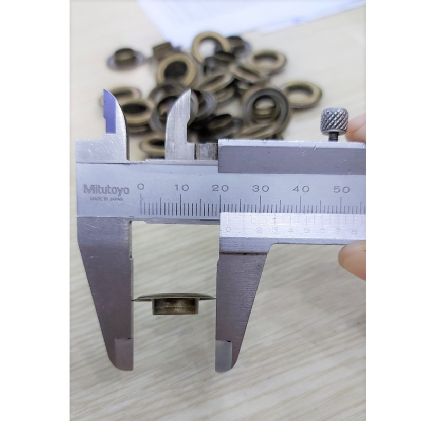 Khoen ore 12mm Khoen mắt cáo 12ly Thau không gỉ Khuy mắt cáo bấm vải Túi 100 cái (có long đền) Màu đồng / Màu đen - Ảnh 7