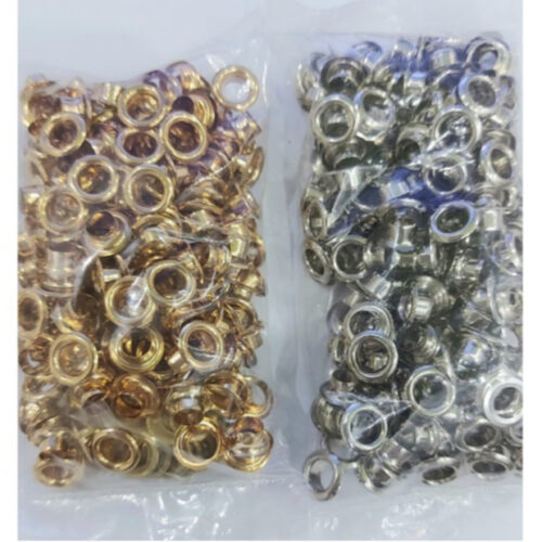 Khoen ore 6mm Khoen mắt cáo 6 ly Bằng INOX không gỉ Màu bạc, màu vàng, màu khói Mắt cáo bấm vải Phụ liệu may mặc cao cấp