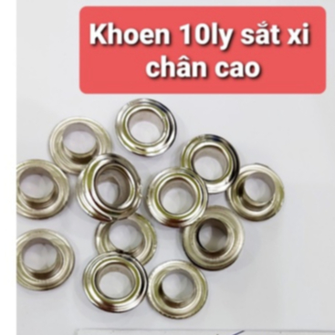 Khoen mắt cáo 10mm,14mm,16mm Chân cao 7mm Khuy mắt cáo chuyên đóng bạt Bằng sắt Màu bạc Túi 100 cái