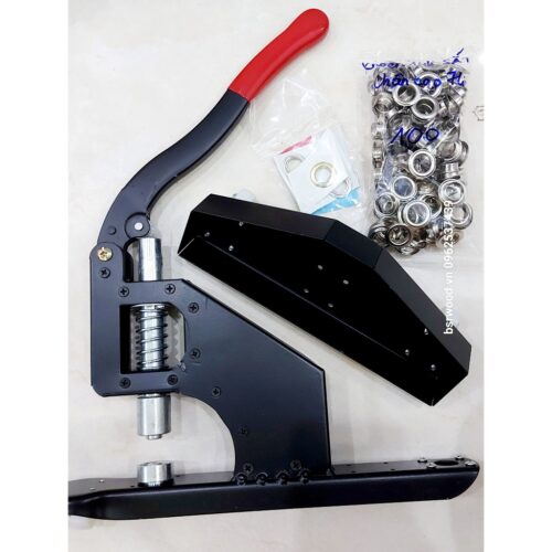 COMBO Máy đóng khoen (Máy đột khuy trực tiếp không cần đục lỗ sẵn) + 100 khoen sắt (có long đền)