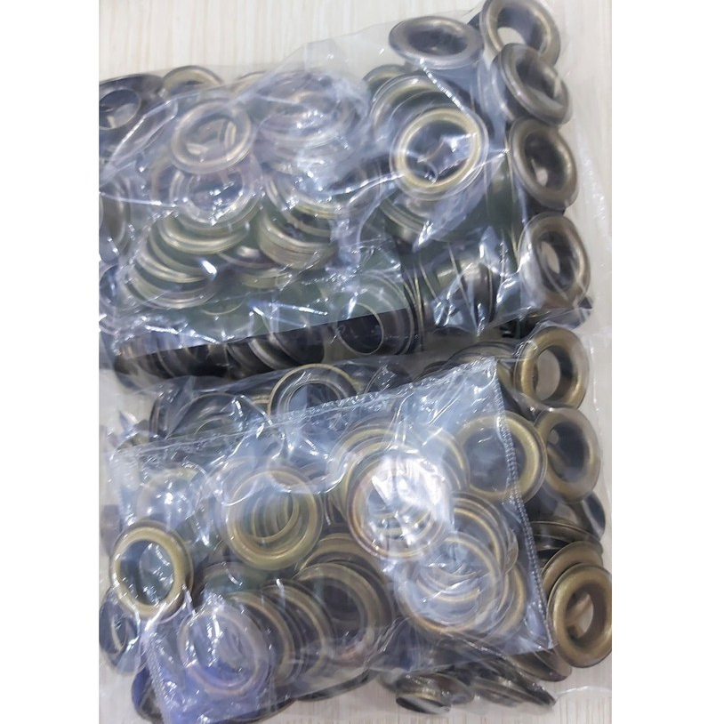 Khoen ore 12mm Khoen mắt cáo 12ly Thau không gỉ Khuy mắt cáo bấm vải Túi 100 cái (có long đền) Màu đồng / Màu đen - Ảnh 9