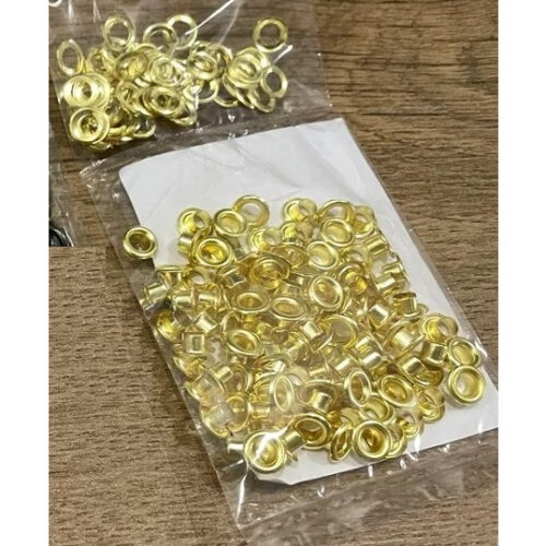 Khoen ore 3.5mm Khoen mắt cáo 3.5ly Bằng thau không gỉ Màu bạc Màu vàng Khuy bấm vải, bấm giấy Túi 100 cái (có long đền)