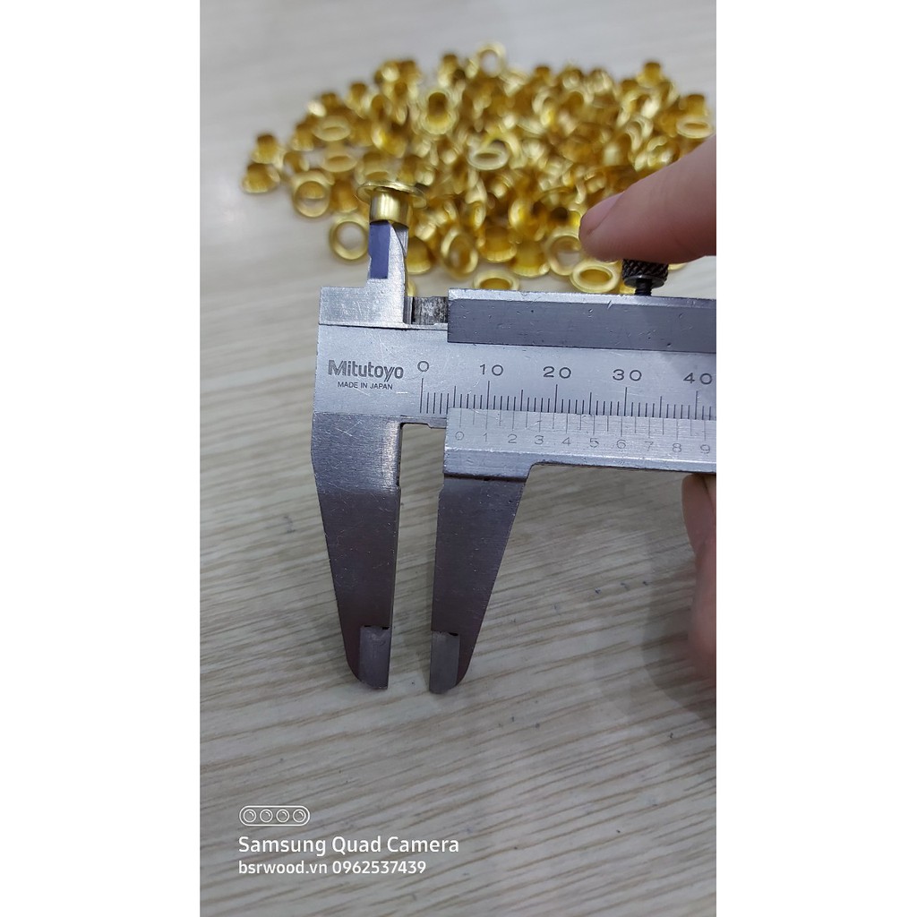 Khoen ore 6mm Khoen mắt cáo 6 ly Thau không gỉ MÀU VÀNG Khuy mắt cáo bấm vải Túi 100 cái (có long đền) Phụ liệu may mặc - Ảnh 5
