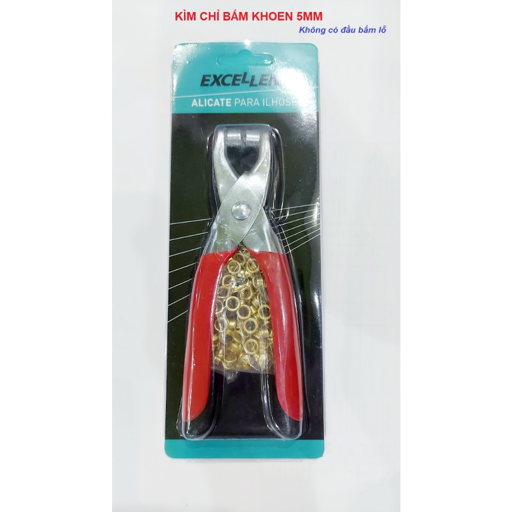 Kìm bấm khoen 5mm Bấm khoen lên giấy,da,bạt KHÔNG XÀI LONG ĐỀN - Ảnh 5