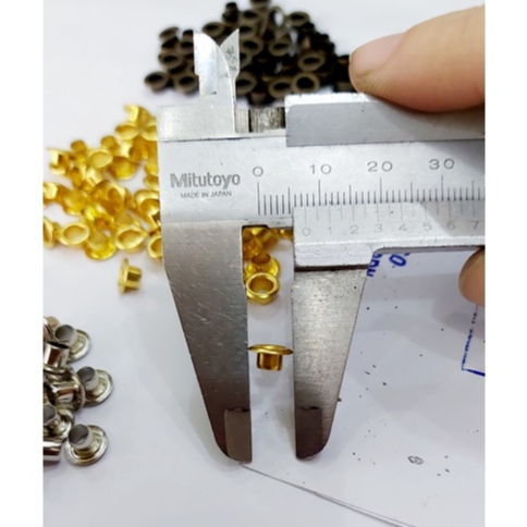 Khoen ore mắt cáo 4mm Bằng Thau không gỉ Màu bạc, vàng, đen, đồng Khuy mắt cáo bấm vải, quần áo, túi xách, đồ da - Ảnh 4