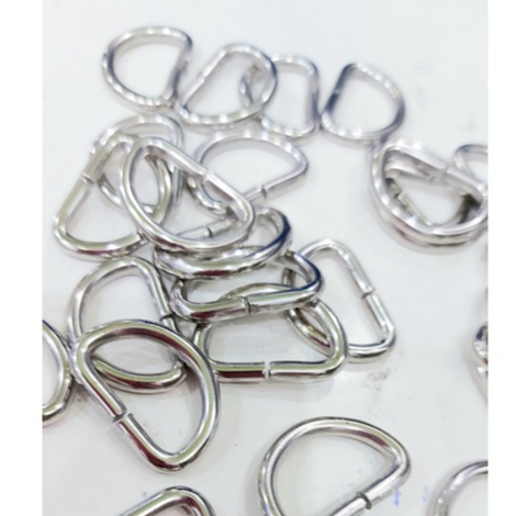 Khoen chữ D Bằng sắt xi Màu Bạc Nhiều size 1.5cm 2cm 2.5cm Bịch 10 cái