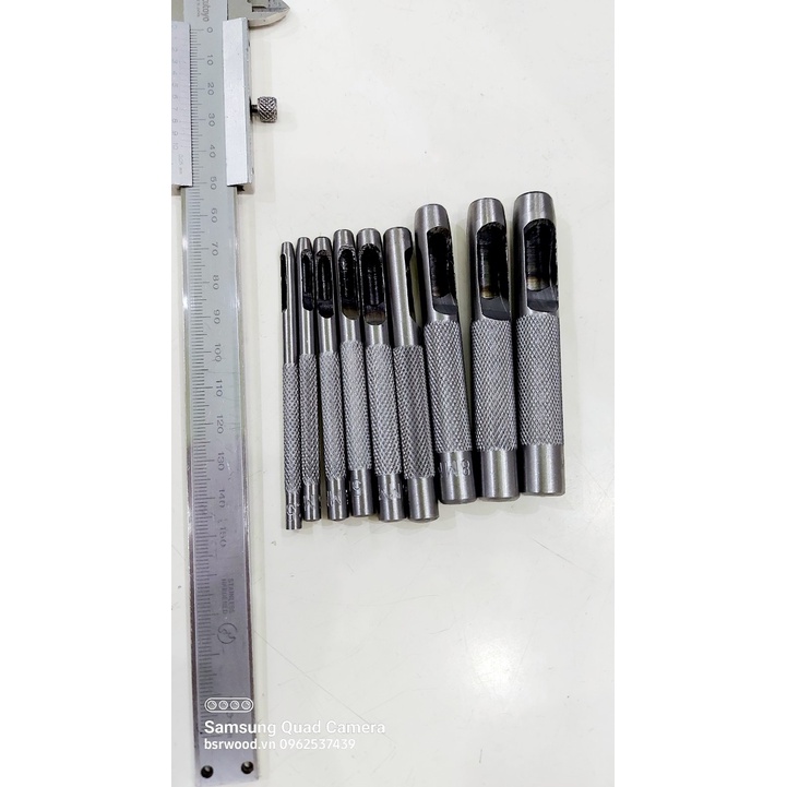 Combo bộ cây đục lỗ tròn nhiều size 3mm tới 19mm (1 bộ 7 cây/ 9cây/ 12 cây)Thép cacbon Sắc bén Hàng nhập loại tốt - Ảnh 4