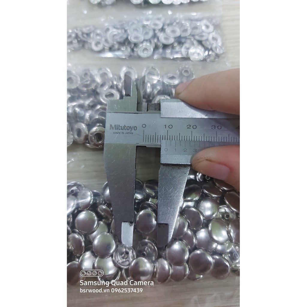 Nút bấm 4 thành phần (nút bóp) Nút quần jean 4 thành phần Loại 10mm Bằng thau Màu bạc, vàng, đồng, đen Phụ liệu may mặc - Ảnh 5