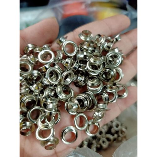 Khoen ore 6mm Khuy mắt cáo đóng bạt, bấm bạt, bấm túi giấy Bằng sắt Túi 100 cái + 100 long đền KHOEN SẮT SẼ GỈ SÉT