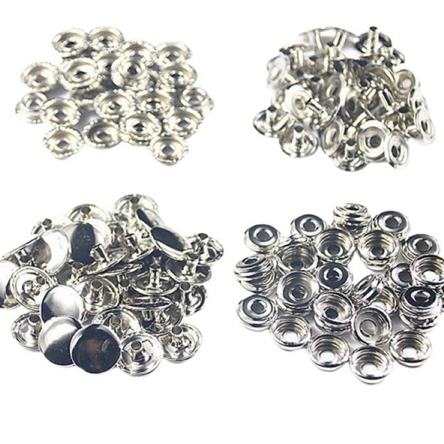 Nút bấm 4 thành phần (nút chén) Nút bấm SẮT Size 15mm Dùng làm đồ thủ công