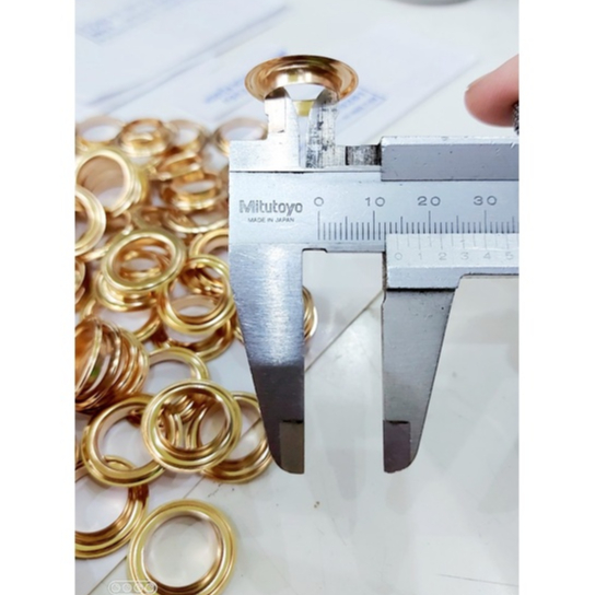 Khoen ore 14mm Khoen mắt cáo 14ly Thau không gỉ (mỏng) Màu bạc, vàng, đồng Khuy mắt cáo Chuyên bấm vải Phụ liệu may mặc - Ảnh 8