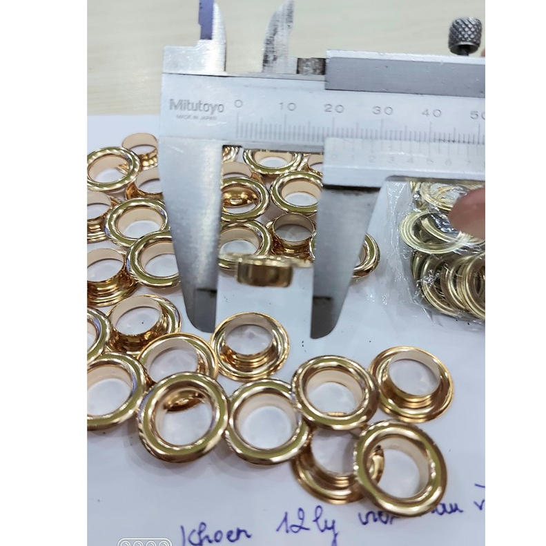 Khoen ore 12mm Khoen mắt cáo 12 ly Bằng INOX không gỉ MÀU VÀNG Khuy mắt cáo bấm vải Phụ liệu may mặc cao cấp - Ảnh 5