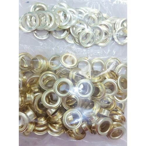 Alternative view of Khoen mắt cáo ore 12mm Chân Cao 6mm Khuy mắt cáo đóng bạt, bấm bạt, bấm túi giấy Bằng sắt XI MÀU VÀNG Túi 100 cái