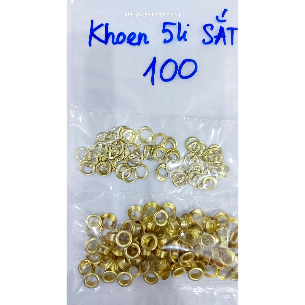 Khoen ore mắt cáo 4mm, 5mm Bằng SẮT Bịch 100 cái Khoen mắt cáo túi giấy, thẻ tag (KHÔNG XÀI CHO KÌM ĐƯỢC)