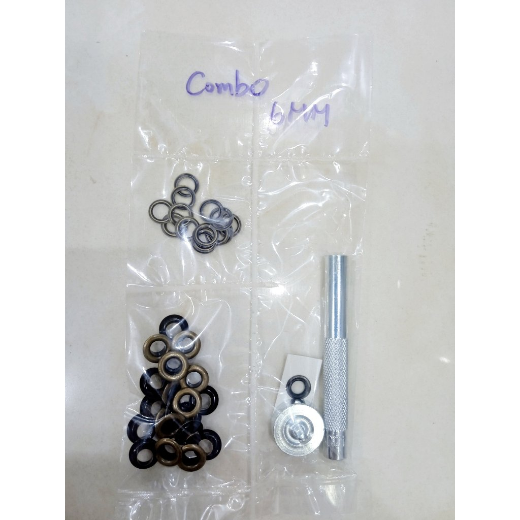 Combo bộ đóng khoen +20 khoen ore đồng thau không gỉ (màu ngẫu nhiên, có long đền) Đóng khoen áo quần,đồ thủ công - Ảnh 2