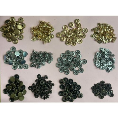 Nút bóp nút bấm 4 chi tiết/ 4 thành phần Size 12mm Màu bạc Màu đồng Màu vàng Hàng bằng thau không bị gỉ sét Phụ liệu may