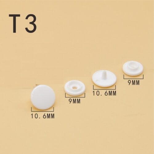 Alternative view of Nút bấm nhựa 4 chi tiết Nút áo mưa, nút áo sơ mi, nút bấm bìa hồ sơ Size T3 T5 T8 Bấm lên vải,bạt,simili,nhựa,giấy được
