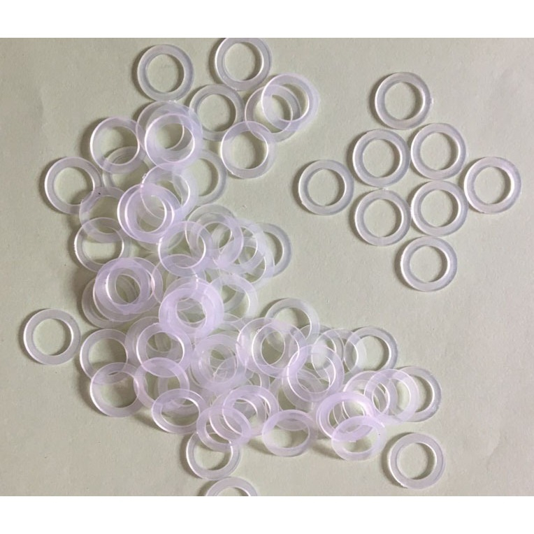 Long đền nhựa lót mặt sau khoen ore mắt cáo Size 4mm,5mm,6mm,8mm,10mm Túi 100 cái Màu trắng trong suốt Phụ liệu may mặc - Ảnh 4