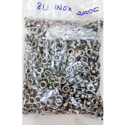 Alternative view of [SỈ] Khoen ore 8mm Khoen mắt cáo 8 ly Bằng INOX không gỉ Màu bạc sáng bóng Bịch lớn 1000 cái Mắt cáo bấm vải Phụ liệu