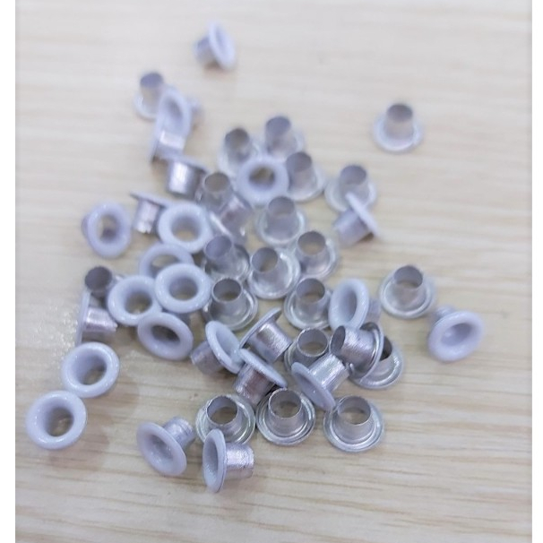 Khoen ore mắt cáo 4mm,5mm,6mm Khuy bấm giày xỏ lỗ dây dù giày thể thao Bằng Nhôm Sơn Trắng Túi 100 cái Có long đền - Ảnh 8