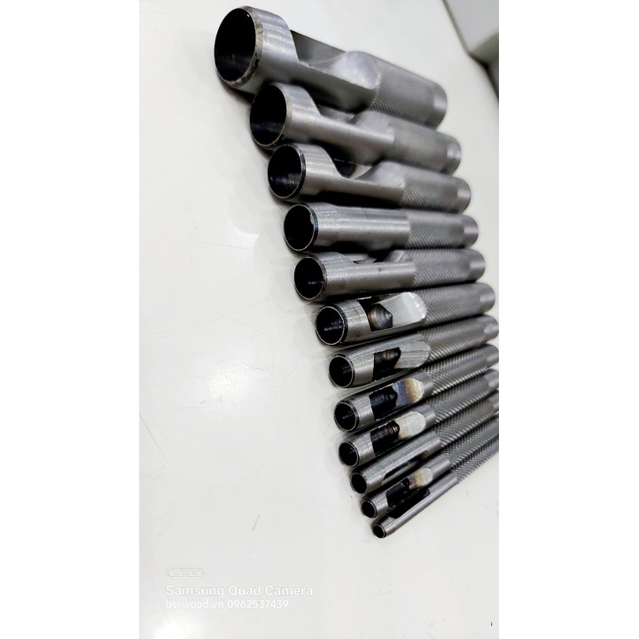 Combo bộ cây đục lỗ tròn nhiều size 3mm tới 19mm (1 bộ 7 cây/ 9cây/ 12 cây)Thép cacbon Sắc bén Hàng nhập loại tốt - Ảnh 6