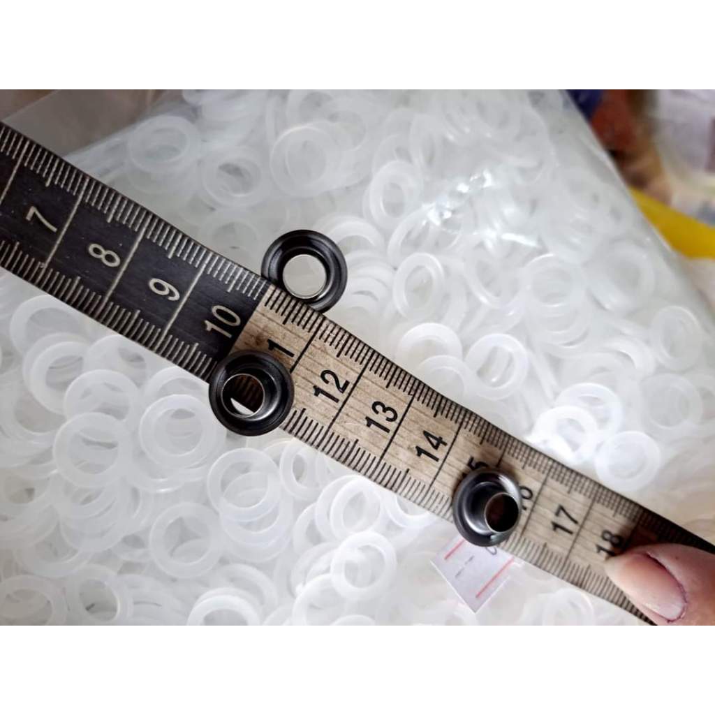Khoen mắt cáo ore 6mm (khoen 6 ly màu khói) + long đền nhựa Khoen chuyên dùng cho quần áo xuất khẩu - Ảnh 3