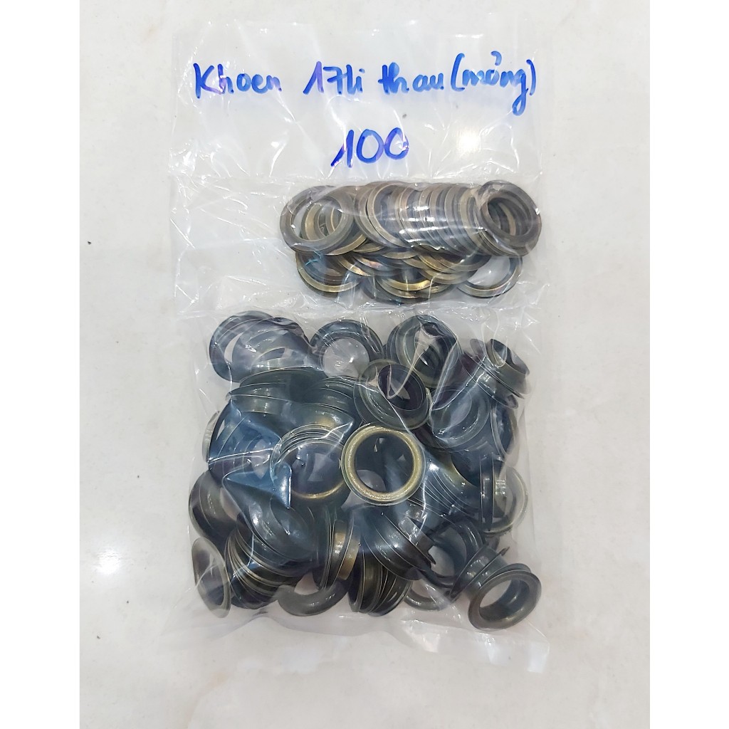 Khoen ore 16mm Khoen mắt cáo 16ly Thau không gỉ (mỏng) Màu bạc, vàng, đồng Khuy mắt cáo Chuyên bấm vải Phụ liệu may mặc - Ảnh 6