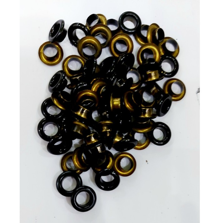 Khoen ore mắt cáo 6mm Bằng thau không gỉ Khoen bọc sơn đen bóng Khuy mắt cáo bấm vải Phụ liệu may mặc túi xách - Ảnh 3