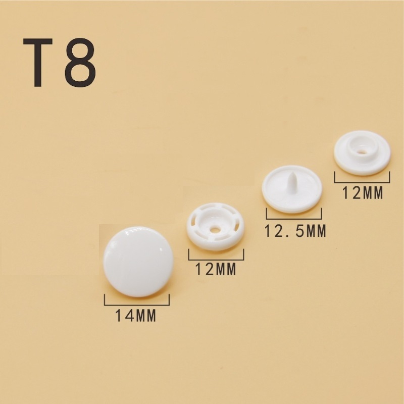 Nút bấm nhựa 4 chi tiết Nút áo mưa, nút áo sơ mi, nút bấm bìa hồ sơ Size T3 T5 T8 Bấm lên vải,bạt,simili,nhựa,giấy được - Ảnh 4