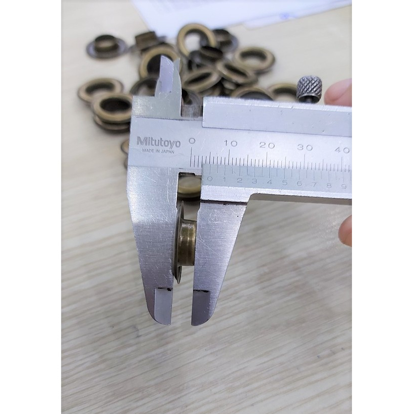 Khoen ore 12mm Khoen mắt cáo 12ly Thau không gỉ Khuy mắt cáo bấm vải Túi 100 cái (có long đền) Màu đồng / Màu đen - Ảnh 8