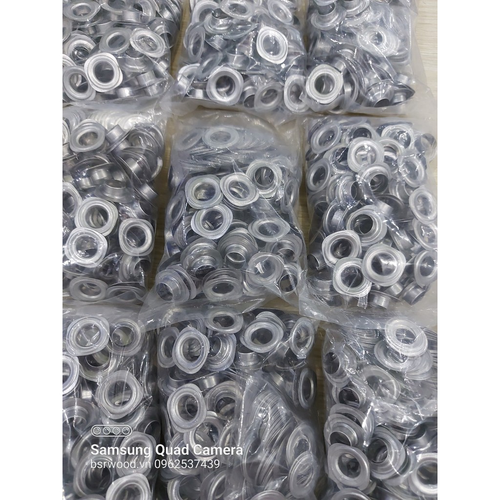 Khoen mắt cáo ore 10mm Khoen bạt 10ly nhôm Khuy mắt cáo đóng bạt, bấm bạt Bằng NHÔM Túi 100 cái + 100 long đền - Ảnh 4