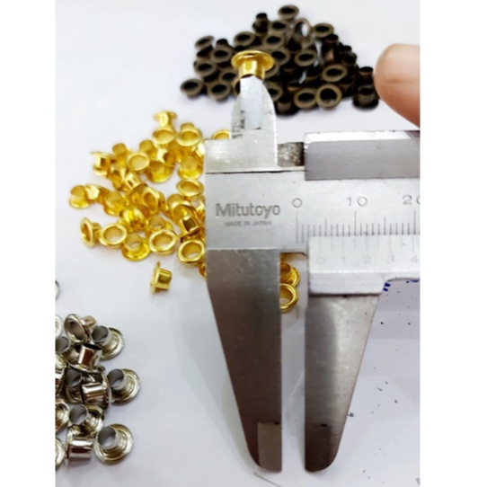 Khoen ore mắt cáo 4mm Bằng Thau không gỉ Màu bạc, vàng, đen, đồng Khuy mắt cáo bấm vải, quần áo, túi xách, đồ da - Ảnh 5