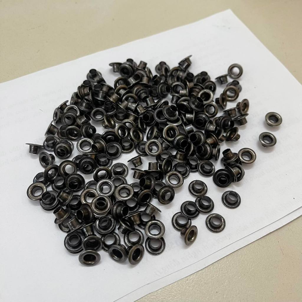 Khoen ore mắt cáo 5mm Bằng sắt xi màu KHÓI (Không long đền) Ô rê 5mm Sắt Chuyên dùng đóng túi giấy, thẻ tag, bạt - Ảnh 3