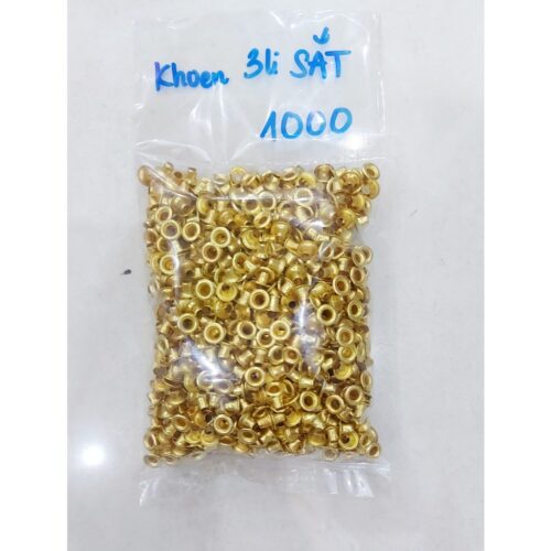 Alternative view of Khoen ore 3mm (Khoen 3 ly) Khuy mắt cáo đóng bạt, bấm bạt, bấm túi giấy Bằng sắt xi Túi 1000 cái (không có long đền)