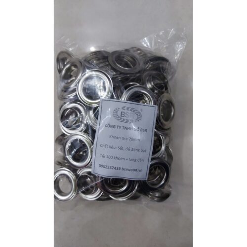 Alternative view of Khoen ore 20mm Khuy mắt cáo đóng bạt Bằng sắt Túi 100 cái KHOEN SẮT SẼ GỈ SÉT