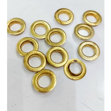 Khoen ore mắt cáo 14mm Bằng sắt xi màu VÀNG Khuy mắt cáo bấm bạt, túi giấy Túi 100 cái + 100long đền KHOEN SẮT SẼ GỈ SÉT