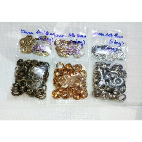Khoen ore 14mm Khoen mắt cáo 14ly Thau không gỉ (mỏng) Màu bạc, vàng, đồng Khuy mắt cáo Chuyên bấm vải Phụ liệu may mặc