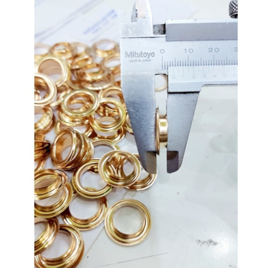Khoen ore 14mm Khoen mắt cáo 14ly Thau không gỉ (mỏng) Màu bạc, vàng, đồng Khuy mắt cáo Chuyên bấm vải Phụ liệu may mặc - Ảnh 7