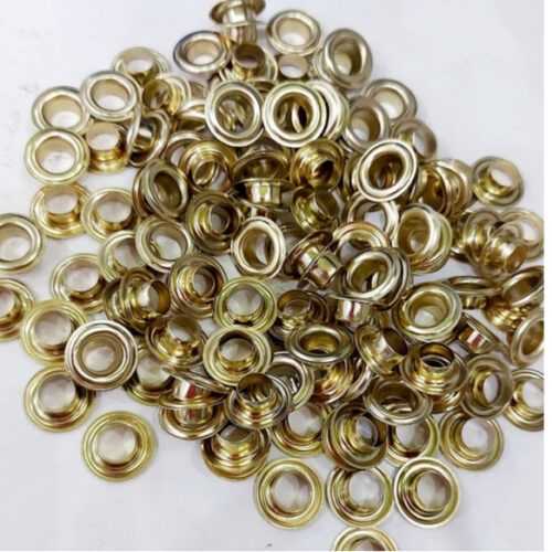 Khoen ore 8mm Bằng Sắt xi Màu VÀNG Bán sỉ Túi 1kg KHÔNG long đền Khuy mắt cáo thẻ tag, bấm túi giấy