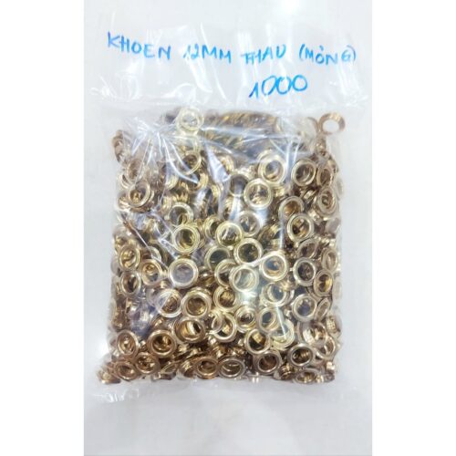 Khoen mắt cáo 12mm Khoen ore 12mm Thau không gỉ (mỏng) Khuy luồn vải Phụ liệu may mặc