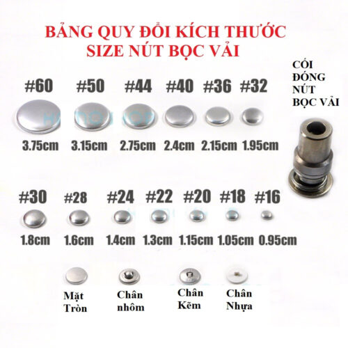 Alternative view of Khuôn Cối đóng nút bọc vải (loại xịn) Đủ size 16L đến 40L Làm nút vải may quần áo