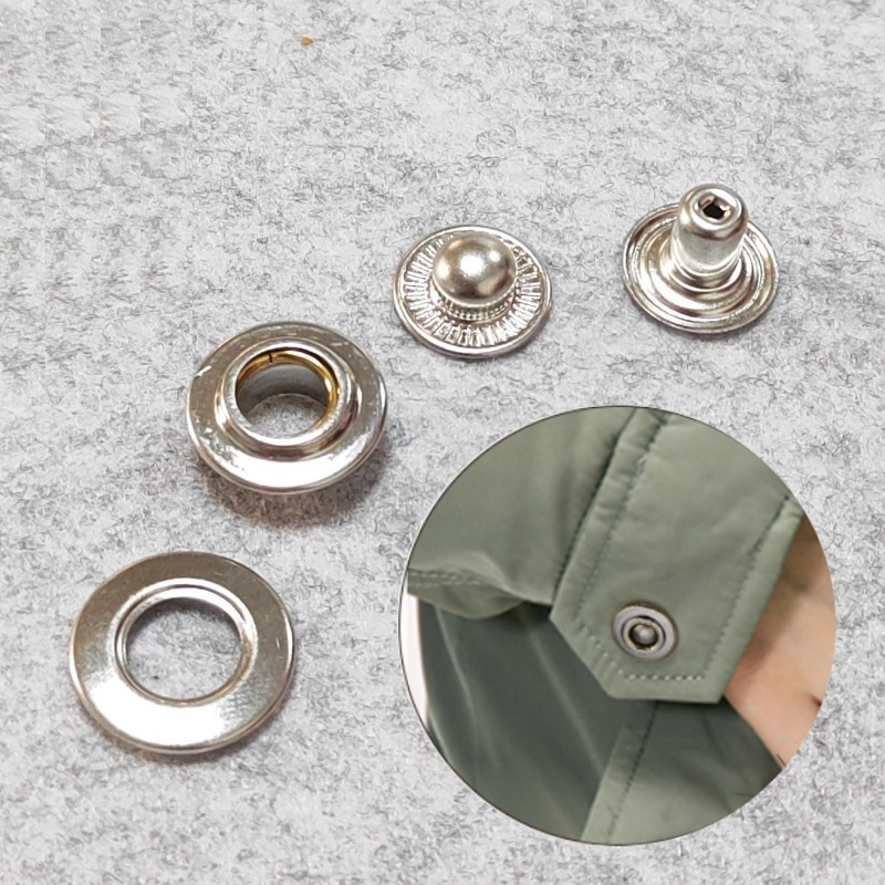 Nút bấm 4 thành phần (Mẫu SPK mắt cá) Size 15mm, 17mm, 18m Thau không gỉ nút áo da cao cấp, áo khoác, quần jean - Ảnh 7