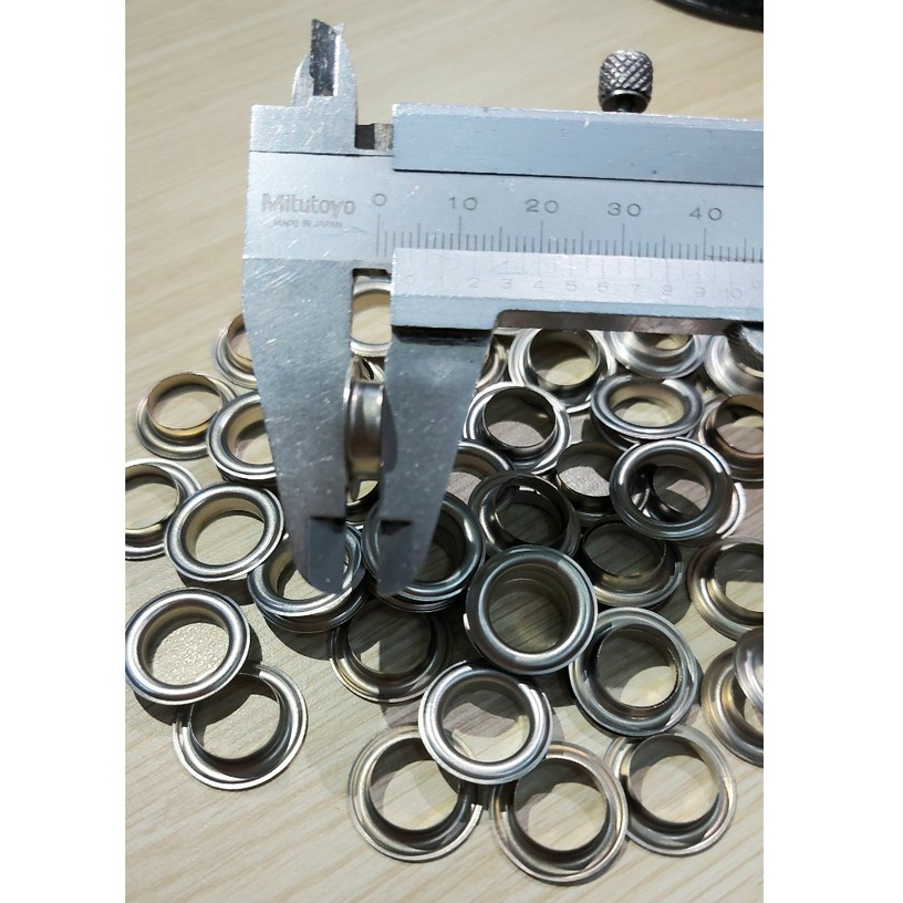 Khoen ore 12mm Khoen mắt cáo 12ly Thau không gỉ (mỏng) Màu bạc, vàng, đồng Khuy mắt cáo Chuyên bấm vải Phụ liệu may mặc - Ảnh 4