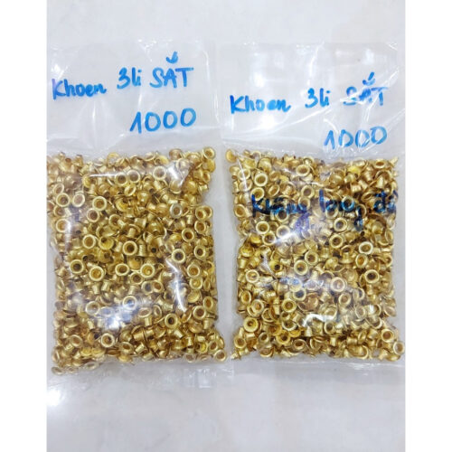 Khoen ore 3mm (Khoen 3 ly) Khuy mắt cáo đóng bạt, bấm bạt, bấm túi giấy Bằng sắt xi Túi 1000 cái (không có long đền)