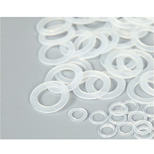 Long đền nhựa lót mặt sau khoen ore mắt cáo Size 4mm,5mm,6mm,8mm,10mm Túi 100 cái Màu trắng trong suốt Phụ liệu may mặc