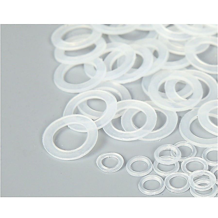 Long đền nhựa lót mặt sau khoen ore mắt cáo Size 4mm,5mm,6mm,8mm,10mm Túi 100 cái Màu trắng trong suốt Phụ liệu may mặc