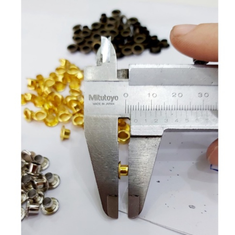 Khoen ore mắt cáo 4mm Bằng Thau không gỉ Màu bạc, vàng, đen, đồng Khuy mắt cáo bấm vải, quần áo, túi xách, đồ da - Ảnh 6